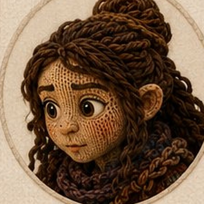 Ester — knitted character portrait